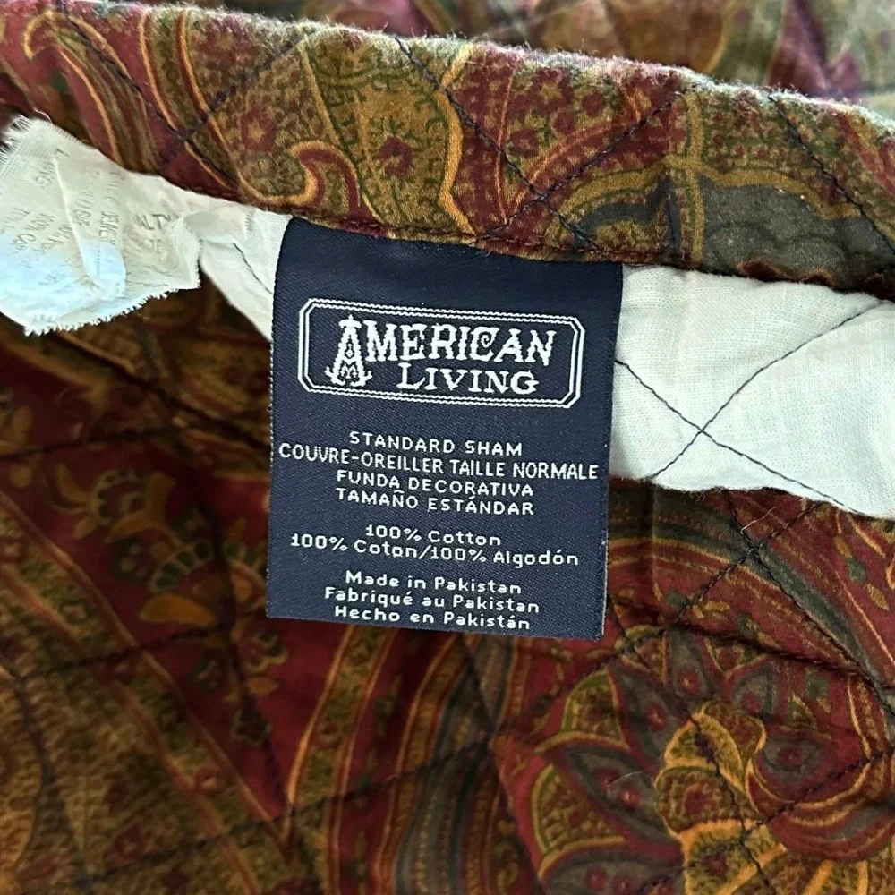 2 American Living Lichfield Litchfield Ralph Lauren Quilted Paisley Pillow Shams